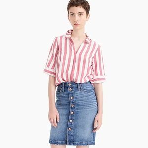 j.crew button-up shirt in wide stripe large